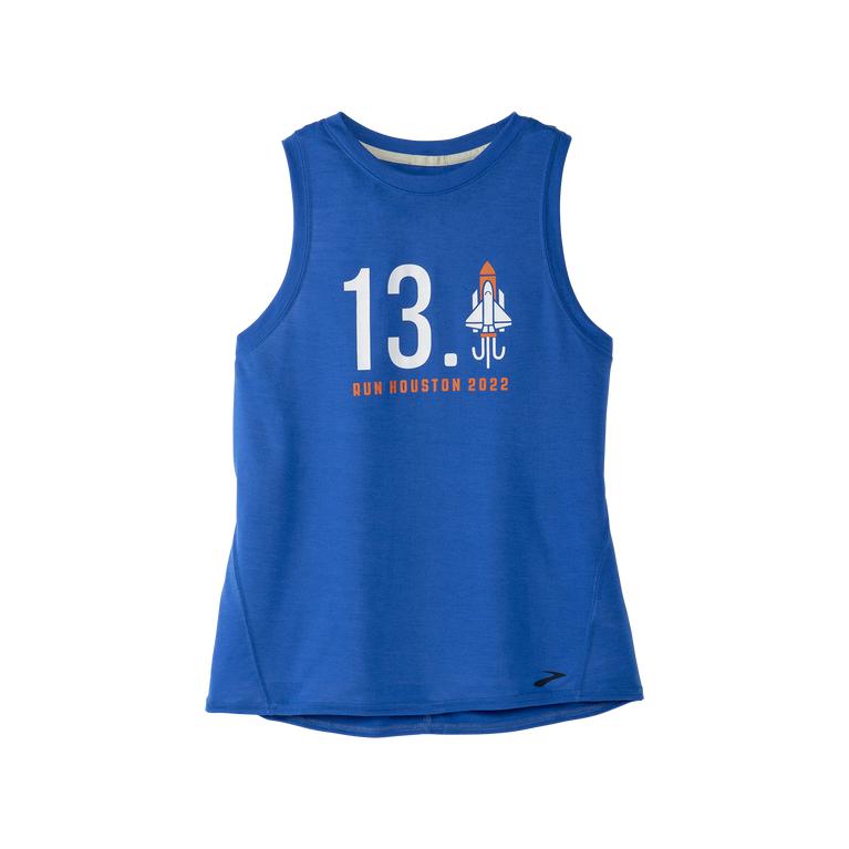 Brooks Houston22 Distance Graphic - Womens Running Tank Top - Heather Bluetiful/13.1 Rocket (97163RP